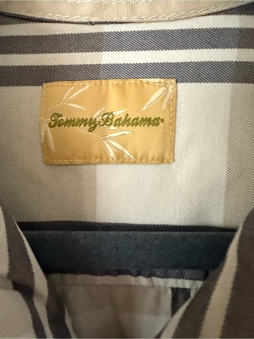 🐛🌿Tommy Bahama Men's M Striped Silk Blend Button Down Short Sleeve Camp Shirt - Picture 2 of 5